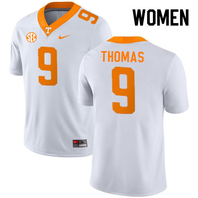 Women #9 Jakobe Thomas Tennessee Volunteers College Football Jerseys Stitched-White